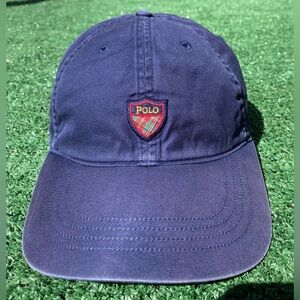 Vintage 90’s Polo Ralph Lauren Golf Crest Logo Navy Blue Strapback Hat